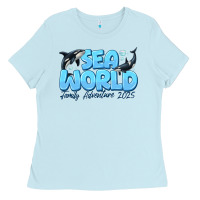 Baby Blue Sea World Family Adventure 2025 Ladies Tee - CowhideDigitalArt