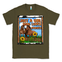 Army Green western just a girl who loves horses Classic Tee - OliviaCreatesArt