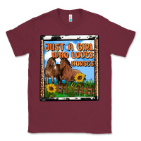 Burgundy western just a girl who loves horses Classic Tee - OliviaCreatesArt