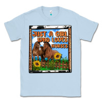 Dusty Blue western just a girl who loves horses Classic Tee - OliviaCreatesArt