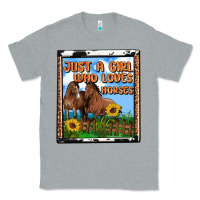Heather Grey western just a girl who loves horses Classic Tee - OliviaCreatesArt