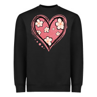 Black floral pink glitter heart Heavyweight Sweatshirt - Jasminsmagicworld