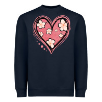 Navy floral pink glitter heart Heavyweight Sweatshirt - Jasminsmagicworld