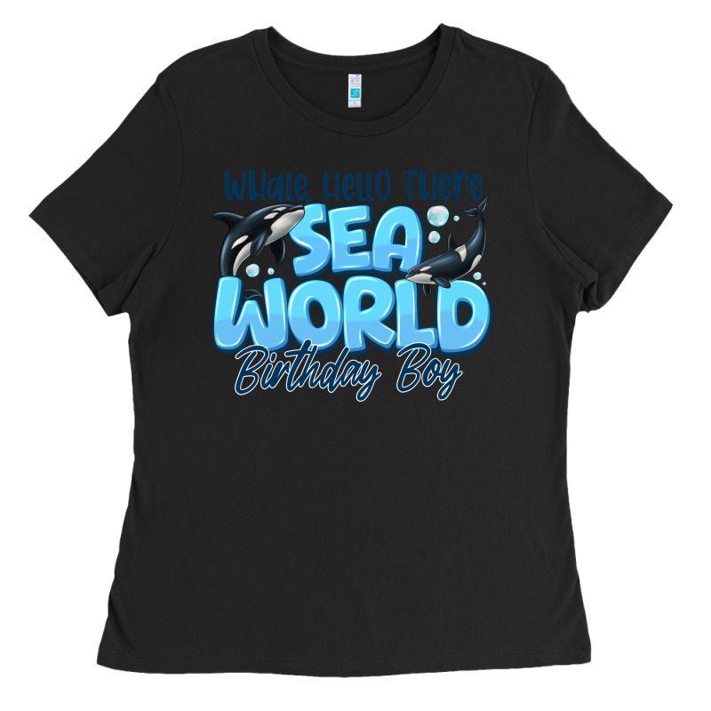 Whale Hello There Sea World Birthday Boy Ladies Tee by CowhideDigitalArt | Teevron