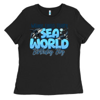 Black Whale Hello There Sea World Birthday Boy Ladies Tee - CowhideDigitalArt