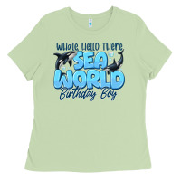 Matcha Whale Hello There Sea World Birthday Boy Ladies Tee - CowhideDigitalArt