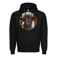 Black Western Christmas Calf Zipper Hoodie - RanaPortraitStore