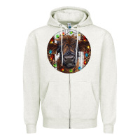 Oatmeal Heather Western Christmas Calf Zipper Hoodie - RanaPortraitStore