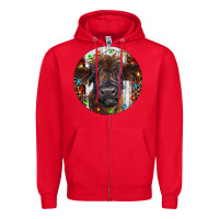 Red Western Christmas Calf Zipper Hoodie - RanaPortraitStore