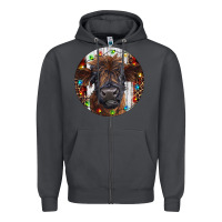 Smoke Western Christmas Calf Zipper Hoodie - RanaPortraitStore