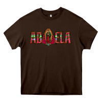 Chocolate Brown abuela floral aztec leopard Heavy Core Tee - Jasminsmagicworld