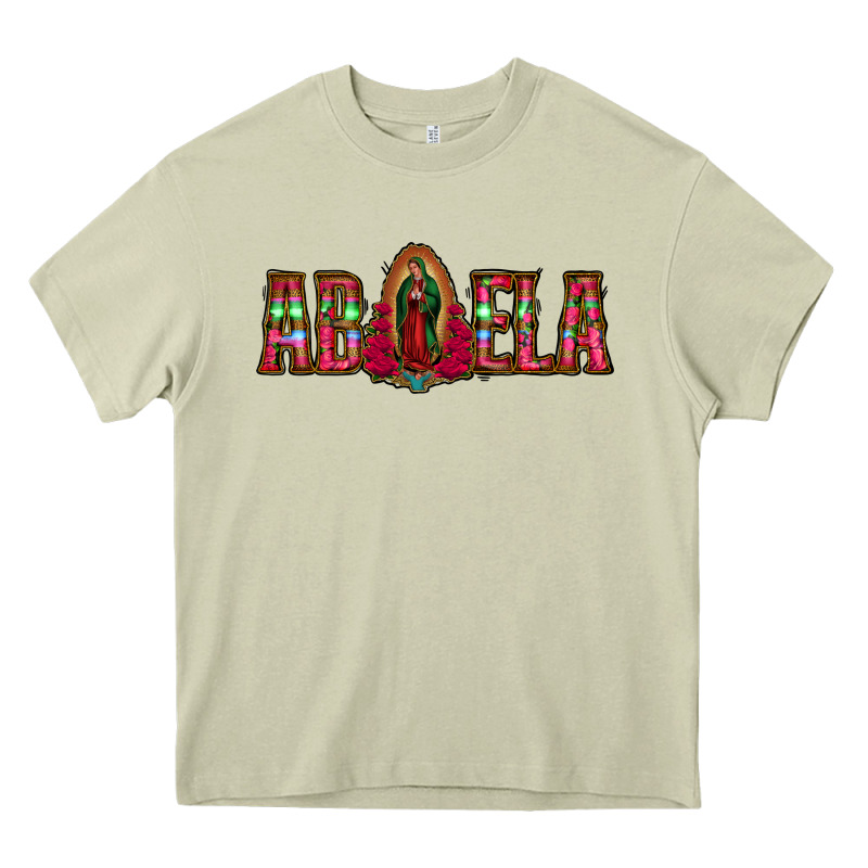 Abuela Floral Aztec Leopard Heavy Core Tee by Jasminsmagicworld | Teevron