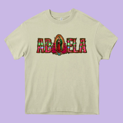 Abuela Floral Aztec Leopard Heavy Core Tee Designed By Jasminsmagicworld