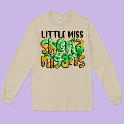 Little Miss Shenanigans St. Patrick's Long Sleeve Tee Designed By Lillyallendesigns