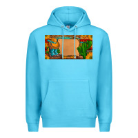 Ocean Blue custom cowboy boots aztec sunflowers leopard license plate Premium Hoodie - Artiststas