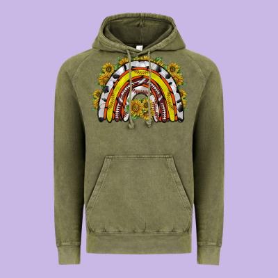 Sunflower Sports Rainbow Vintage Hoodie Designed By Racoondesign