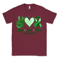 Burgundy Peace Love Cure Liver Cancer Classic Tee - Jasminsmagicworld