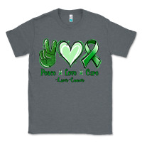 Charcoal Heather Peace Love Cure Liver Cancer Classic Tee - Jasminsmagicworld
