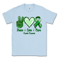 Dusty Blue Peace Love Cure Liver Cancer Classic Tee - Jasminsmagicworld