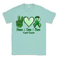 Seafoam Peace Love Cure Liver Cancer Classic Tee - Jasminsmagicworld