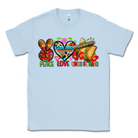 Dusty Blue Peace love cinco de mayo Classic Tee - FaDigitalArtStudio