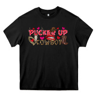 Black Pucker Up Cowboy Valentine's Day Heavy Core Tee - FaDigitalArtStudio