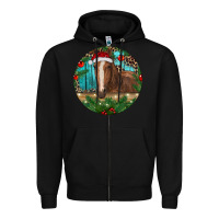 Black Brown Horse Christmas Zipper Hoodie - RanaPortraitStore