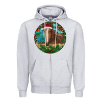 Heather Grey Brown Horse Christmas Zipper Hoodie - RanaPortraitStore