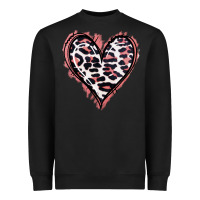 Black Leopard Glitter Heart Heavyweight Sweatshirt - Jasminsmagicworld