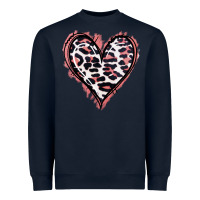 Navy Leopard Glitter Heart Heavyweight Sweatshirt - Jasminsmagicworld