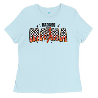 Baby Blue baddas mama Ladies Tee - CowhideDigitalArt