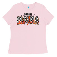 Bubblegum Pink baddas mama Ladies Tee - CowhideDigitalArt