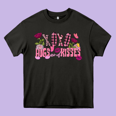 Xoxo Hugs And Kisses Valentine's Day Heavy Core Tee Designed By Fadigitalartstudio