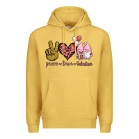 Antique Gold Peace Love Valentines Gnomes Premium Hoodie - Jasminsmagicworld