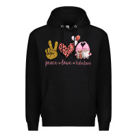 Black Peace Love Valentines Gnomes Premium Hoodie - Jasminsmagicworld
