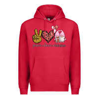 Cardinal Peace Love Valentines Gnomes Premium Hoodie - Jasminsmagicworld