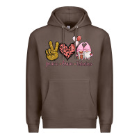 Coffee Peace Love Valentines Gnomes Premium Hoodie - Jasminsmagicworld