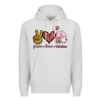 Dove Grey Peace Love Valentines Gnomes Premium Hoodie - Jasminsmagicworld