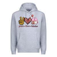 Heather Grey Peace Love Valentines Gnomes Premium Hoodie - Jasminsmagicworld