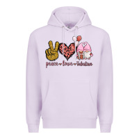Lilac Peace Love Valentines Gnomes Premium Hoodie - Jasminsmagicworld