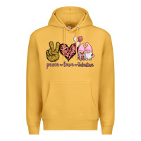 Mustard Peace Love Valentines Gnomes Premium Hoodie - Jasminsmagicworld