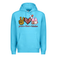 Ocean Blue Peace Love Valentines Gnomes Premium Hoodie - Jasminsmagicworld