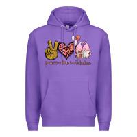 Purple Peace Love Valentines Gnomes Premium Hoodie - Jasminsmagicworld