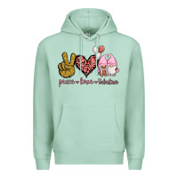 Seafoam Peace Love Valentines Gnomes Premium Hoodie - Jasminsmagicworld