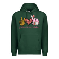 Sports Green Peace Love Valentines Gnomes Premium Hoodie - Jasminsmagicworld