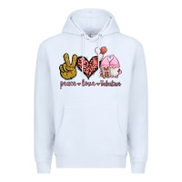 White Peace Love Valentines Gnomes Premium Hoodie - Jasminsmagicworld