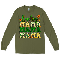 Army Green lucky mama mama mama  St. Patrick's Long Sleeve Tee - LillyAllenDesigns