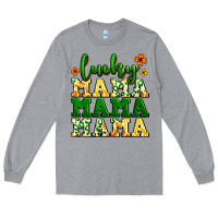 Heather Grey lucky mama mama mama  St. Patrick's Long Sleeve Tee - LillyAllenDesigns