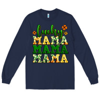 Navy lucky mama mama mama  St. Patrick's Long Sleeve Tee - LillyAllenDesigns