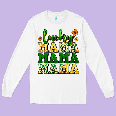 Lucky Mama Mama Mama  St. Patrick's Long Sleeve Tee Designed By Lillyallendesigns